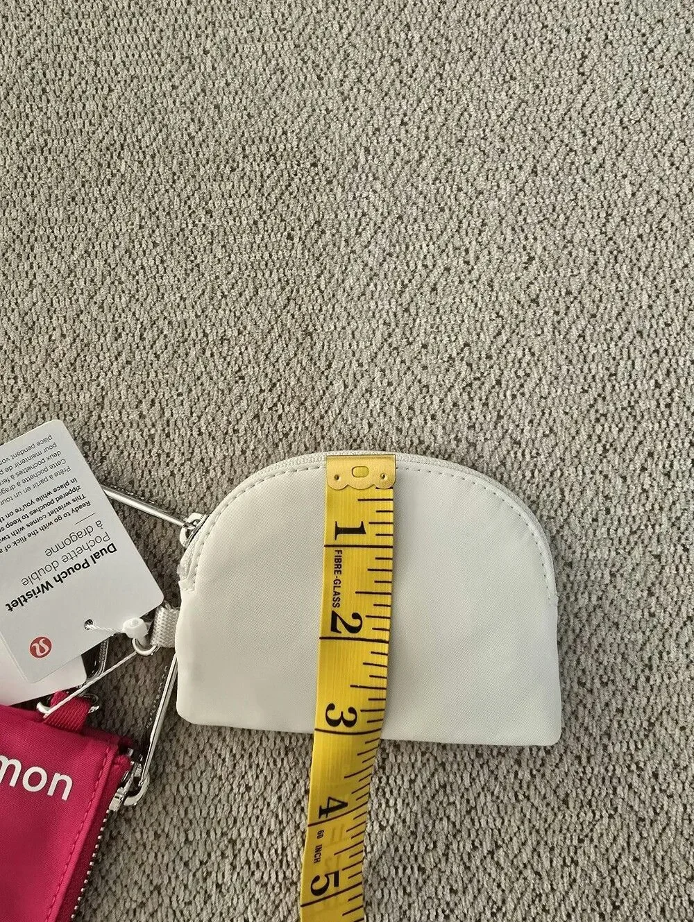 Lululemon PSNT/Bone Pink Off White Dual Pouch Wristlet